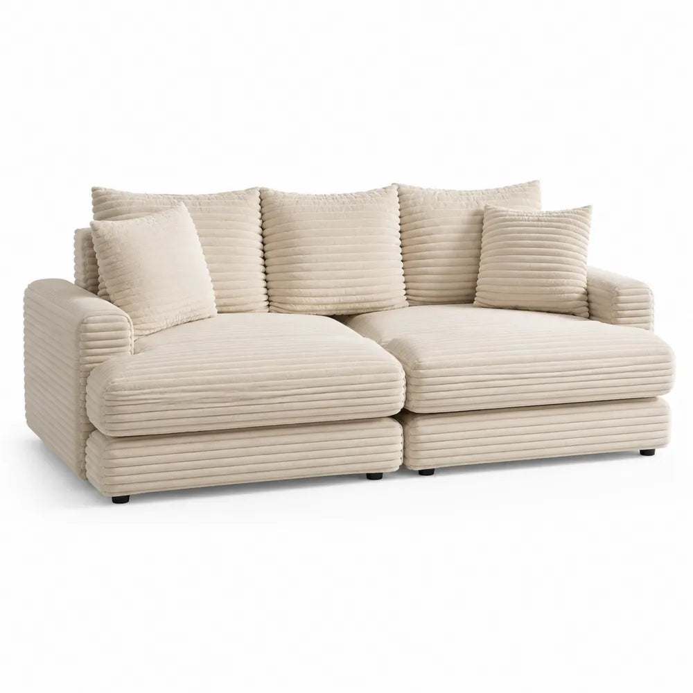 Sofá modular de terciopelo con chaise longue y cojines 250x150x90 cm